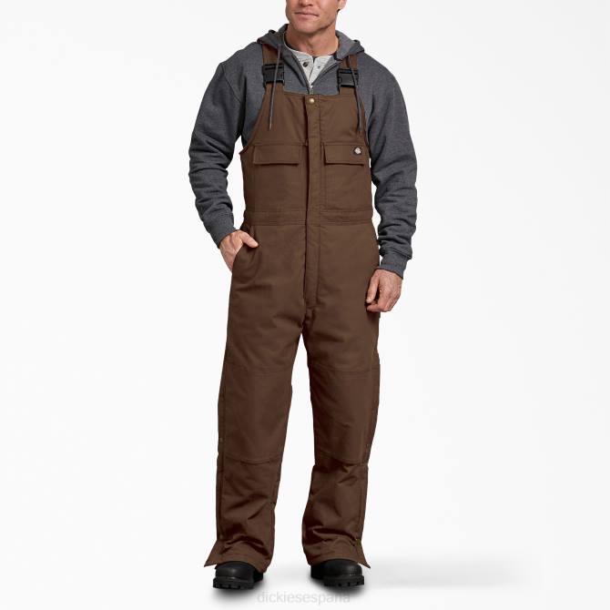 Overol con pechera aislante Sanded Duck hombres Dickies marrón madera (tb) N8N01439 vestir