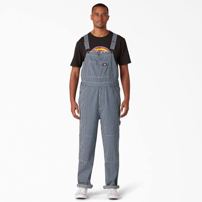 overol con pechera de doble rodilla con rayas de nogal lavado hombres Dickies regular N8N01515 vestir