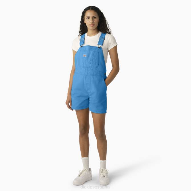 pantalones cortos con peto de pato mujer Dickies azul celeste lavado a la piedra (swz) N8N01915 vestir