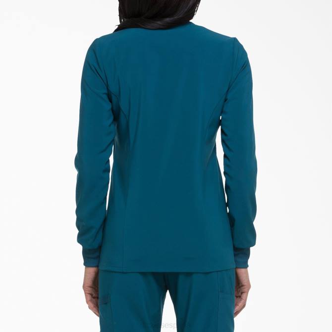 Chaqueta médica eds essentials con corchetes en el frente mujer Dickies azul caribe (crb) N8N02580 vestir