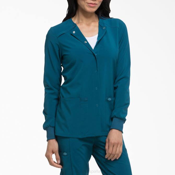 Chaqueta médica eds essentials con corchetes en el frente mujer Dickies azul caribe (crb) N8N02580 vestir