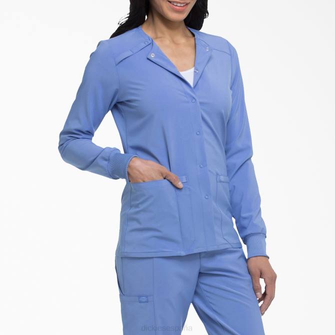 Chaqueta médica eds essentials con corchetes en el frente mujer Dickies azul cielo (cbl) N8N02579 vestir
