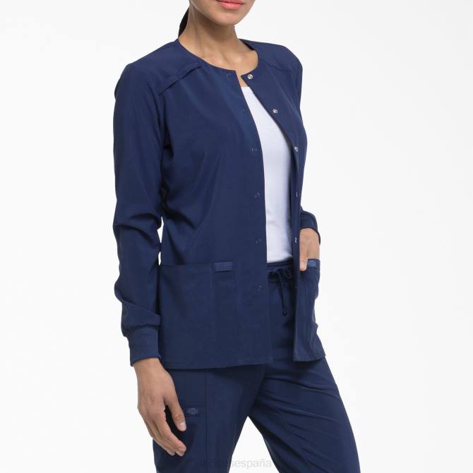 Chaqueta médica eds essentials con corchetes en el frente mujer Dickies azul marino (nyps) N8N02582 vestir