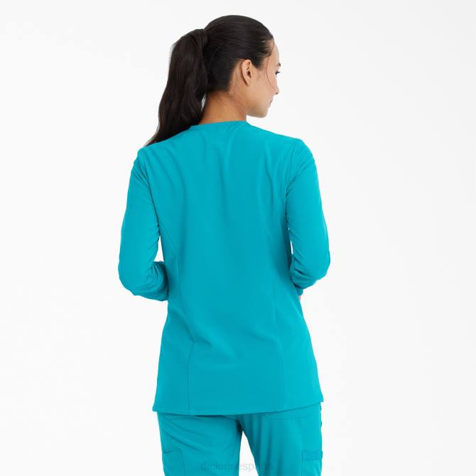 Chaqueta médica eds essentials con corchetes en el frente mujer Dickies azul turquesa (tlb) N8N02585 vestir