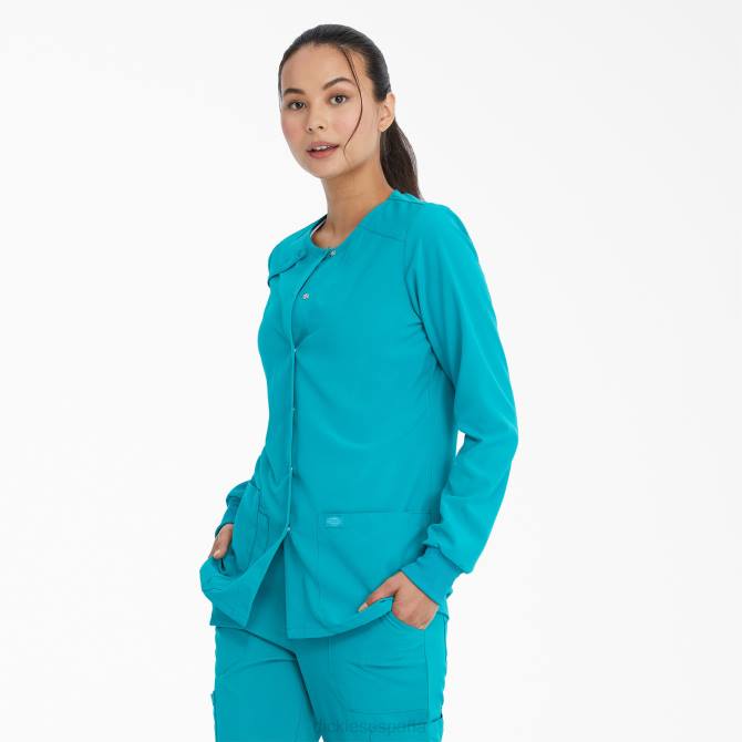 Chaqueta médica eds essentials con corchetes en el frente mujer Dickies azul turquesa (tlb) N8N02585 vestir