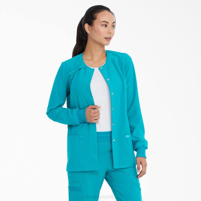 Chaqueta médica eds essentials con corchetes en el frente mujer Dickies azul turquesa (tlb) N8N02585 vestir