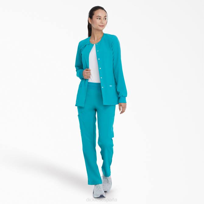 Chaqueta médica eds essentials con corchetes en el frente mujer Dickies azul turquesa (tlb) N8N02585 vestir