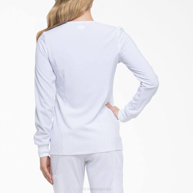 Chaqueta médica eds essentials con corchetes en el frente mujer Dickies blanco (dwh) N8N02581 vestir