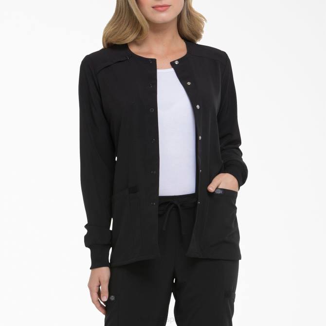 Chaqueta médica eds essentials con corchetes en el frente mujer Dickies negro (negro) N8N02578 vestir
