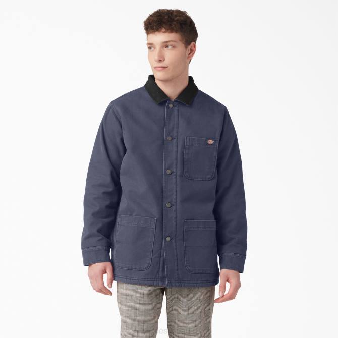 abrigo chore con forro de pato lavado a la piedra hombres Dickies azul marino lavado a la piedra (d53) N8N01099 vestir