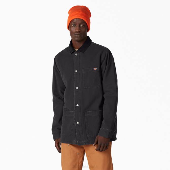 abrigo chore con forro de pato lavado a la piedra hombres Dickies negro lavado a la piedra (sbk) N8N01101 vestir
