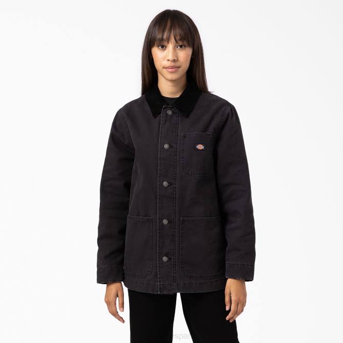 abrigo de trabajo de lona de pato mujer Dickies negro (bkx) N8N02298 vestir