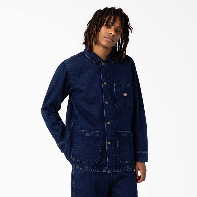 abrigo de trabajo de mezclilla hombres Dickies azul índigo lavado a la piedra (snb) N8N0993 vestir
