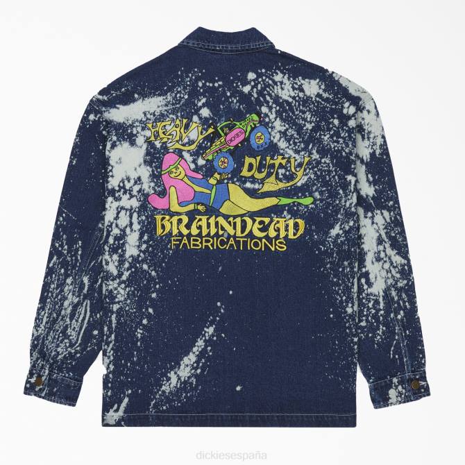 chamarra de mezclilla blanqueada con muerte cerebral hombres Dickies azul índigo blanqueado (bnb) N8N01158 vestir