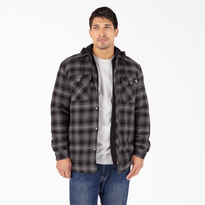 chaqueta camisera de franela con dwr hombres Dickies tartán ombre negro (ap1) N8N01057 vestir