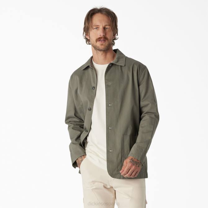 chaqueta de espiga 1922 hombres Dickies aceituna en polvo enjuagada (rdo) N8N01188 vestir