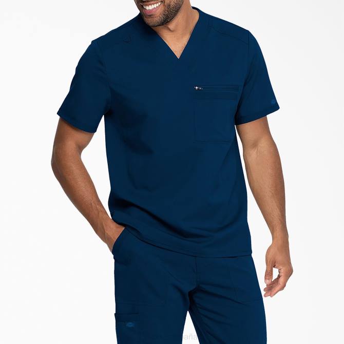 blusa médica Balance con cuello en V hombres Dickies azul marino (nvy) N8N01366 vestir