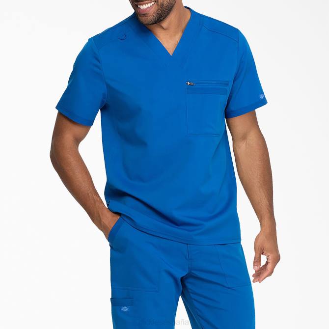 blusa médica Balance con cuello en V hombres Dickies azul rey (rb) N8N01368 vestir