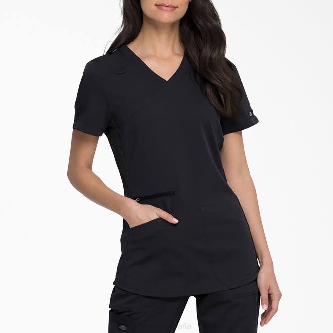 blusa médica balance con efecto cruzado mujer Dickies negro (negro) N8N02536 vestir