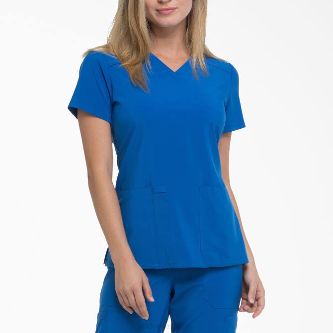 blusa médica eds essentials con cuello en v mujer Dickies azul rey (rb) N8N02457 vestir