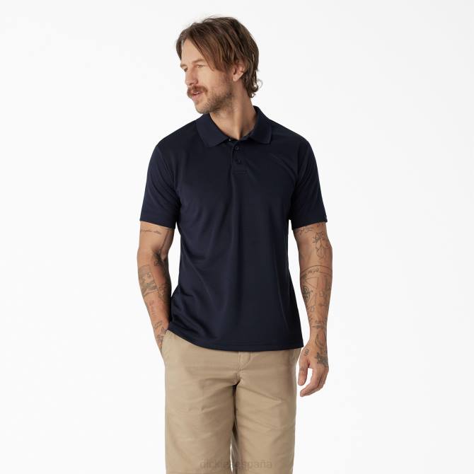 polo de rendimiento de manga corta hombres Dickies azul marino noche (in2) N8N0671 vestir