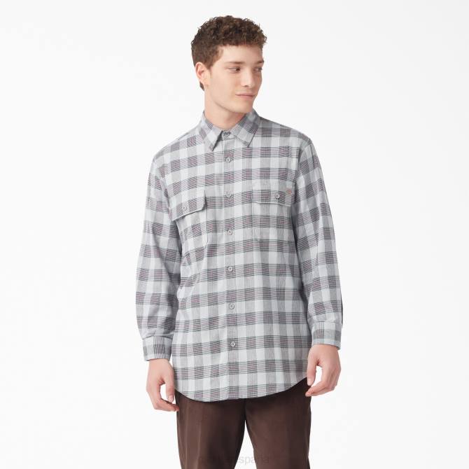 camisa de franela de manga larga hombres Dickies tartán gris definitivo (upr) N8N0782 vestir