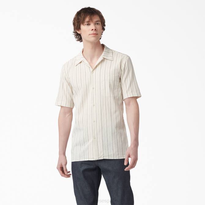 camisa de manga corta a rayas 1922 hombres Dickies gris enjuagado (rgy) N8N0944 vestir