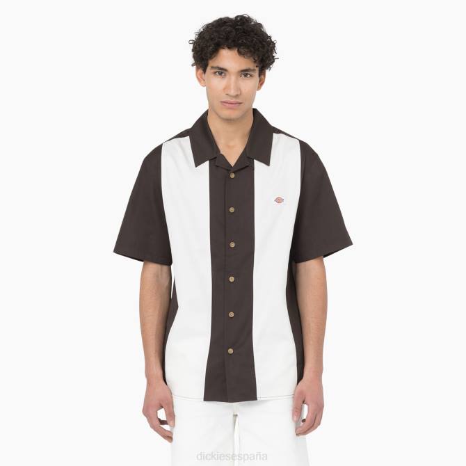 camisa de manga corta hombres Dickies marrón oscuro (db) N8N0784 vestir