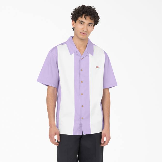 camisa de manga corta hombres Dickies rosa morada (ur2) N8N0785 vestir