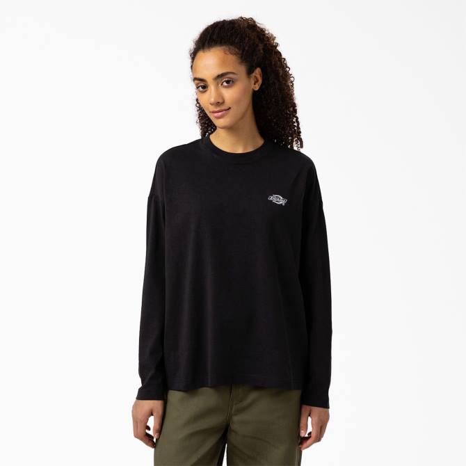 camiseta de manga larga Summerdale mujer Dickies negro (kbk) N8N01990 vestir