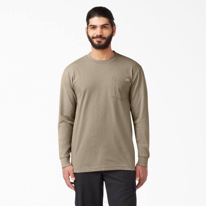 camiseta de manga larga de peso pesado hombres Dickies arena del desierto (ds) N8N0606 vestir