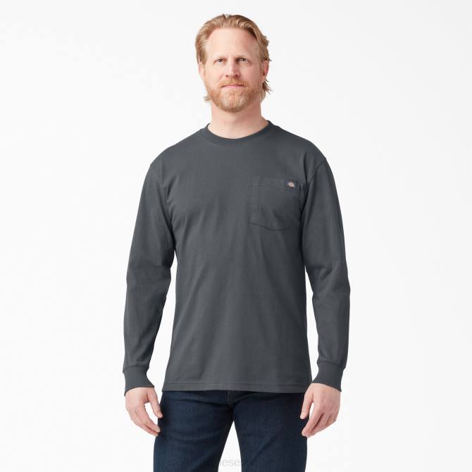 camiseta de manga larga de peso pesado hombres Dickies gris carbón (ch) N8N0604 vestir