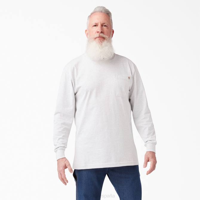 camiseta de manga larga de peso pesado hombres Dickies gris ceniza (ag) N8N0600 vestir