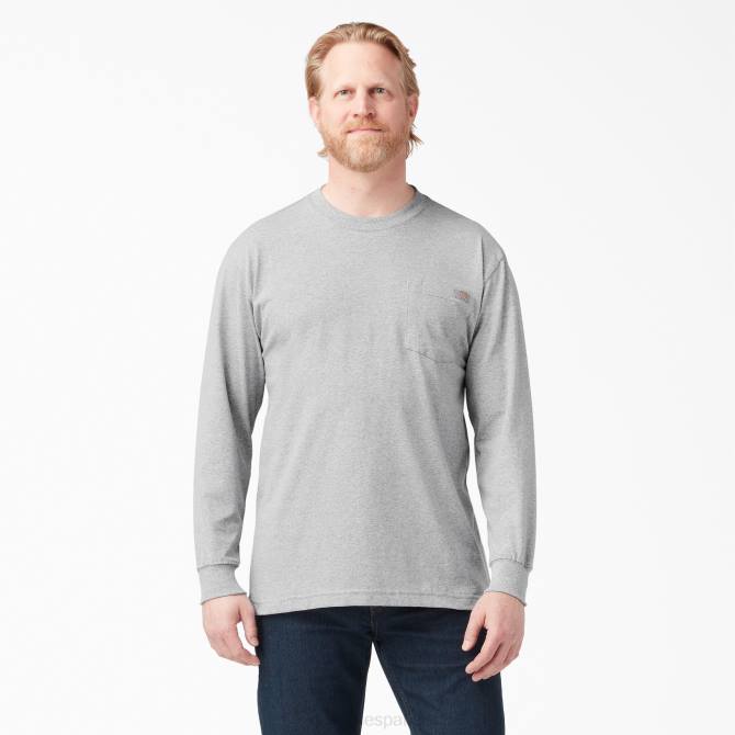 camiseta de manga larga de peso pesado hombres Dickies gris jaspeado (hg) N8N0610 vestir