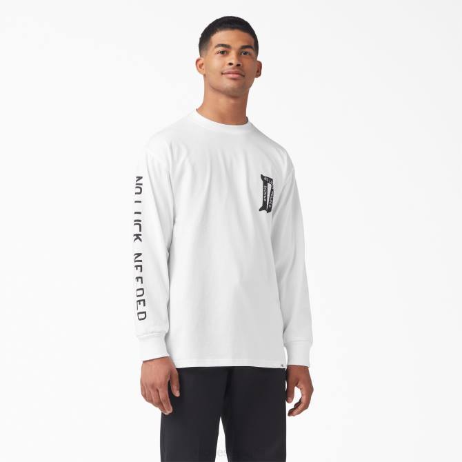camiseta manga larga union springs hombres Dickies blanco (wh) N8N0836 vestir