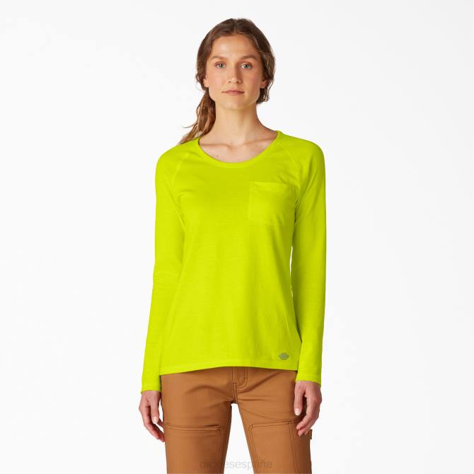 camiseta refrescante de manga larga mujer Dickies amarillo brillante (bwd) N8N01629 vestir