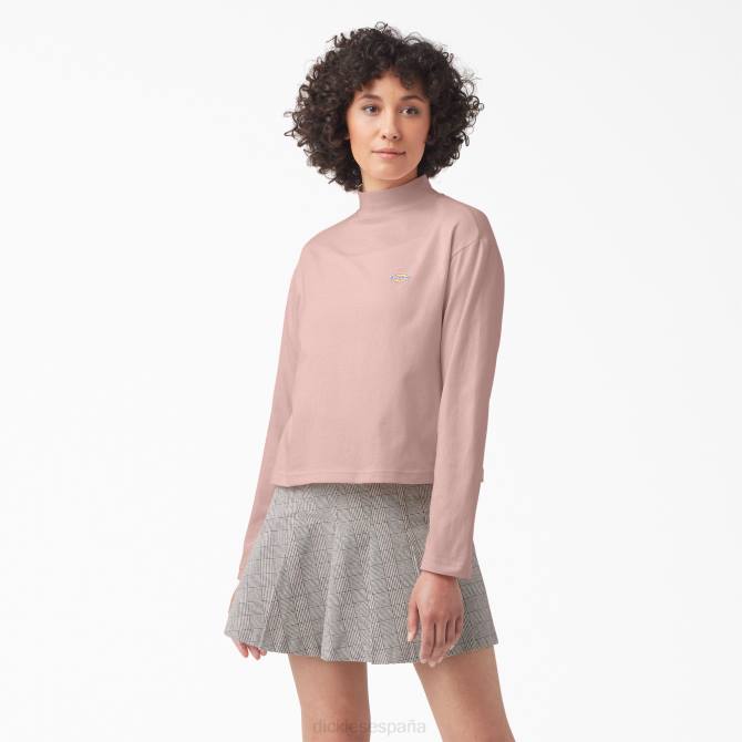 playera de manga larga con cuello alto Mapleton mujer Dickies rosa claro (bpi) N8N01984 vestir