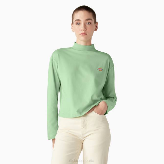 playera de manga larga con cuello alto Mapleton mujer Dickies verde tranquilo (qg2) N8N01986 vestir