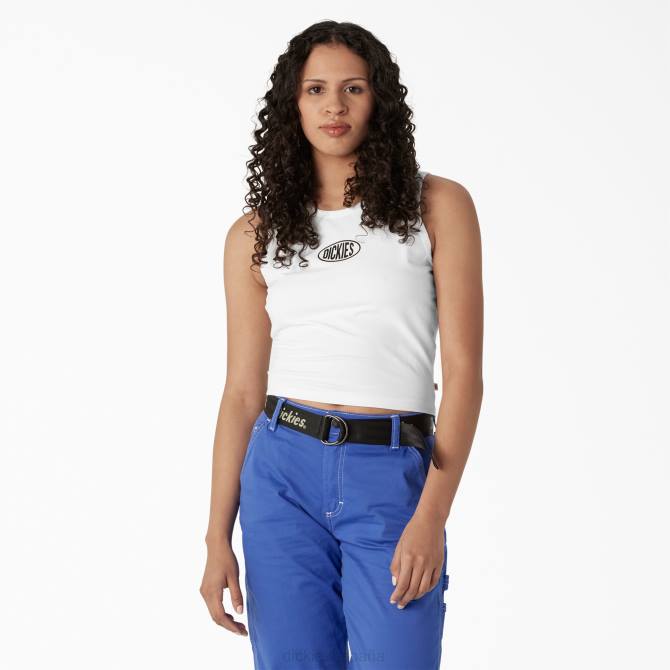 camiseta sin mangas corta con espalda nadadora mujer Dickies blanco (wh) N8N02173 vestir