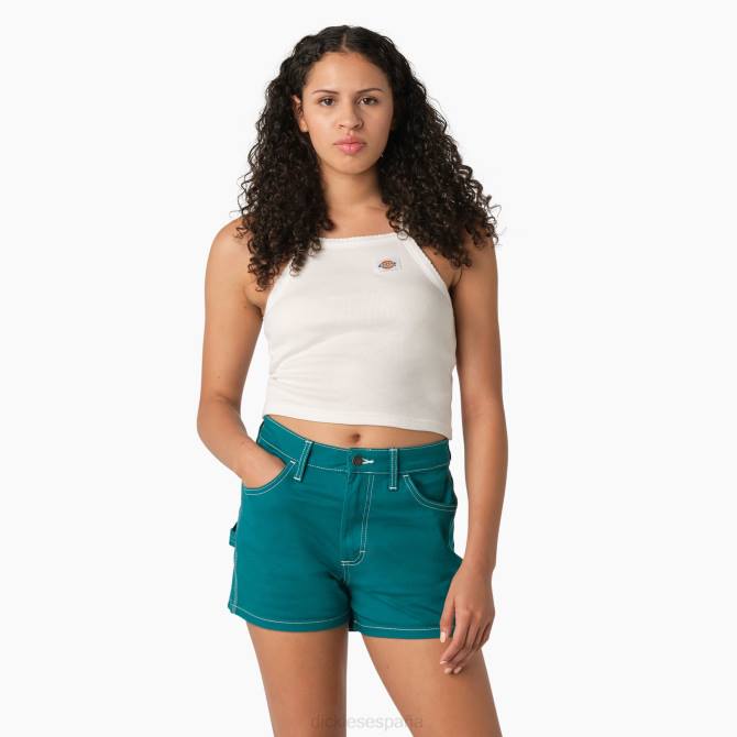 camiseta sin mangas corta de canalé mujer Dickies blanco (wh) N8N02088 vestir