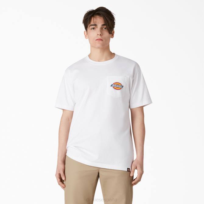 camiseta con bolsillo del logo en el pecho hombres Dickies blanco (wh) N8N0898 vestir