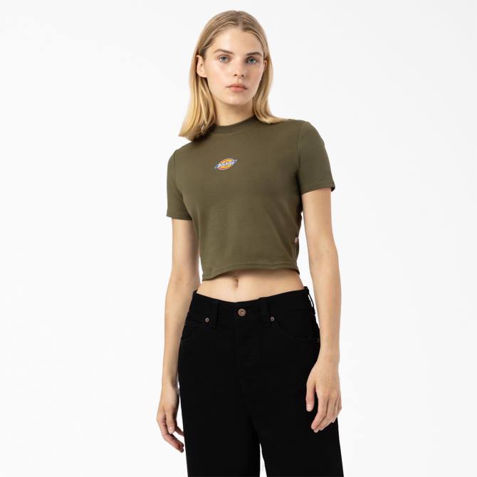 camiseta corta con logo Maple Valley mujer Dickies verde militar (ml) N8N02098 vestir