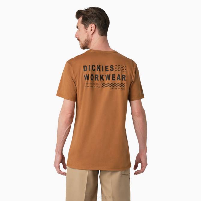 camiseta gráfica rendimiento de enfriamiento hombres Dickies pato marrón (bd) N8N0900 vestir