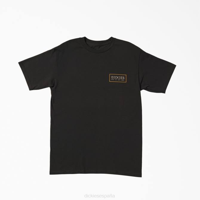 fabricante camiseta gráfica con logo de caja hombres Dickies negro (negro) N8N0786 vestir