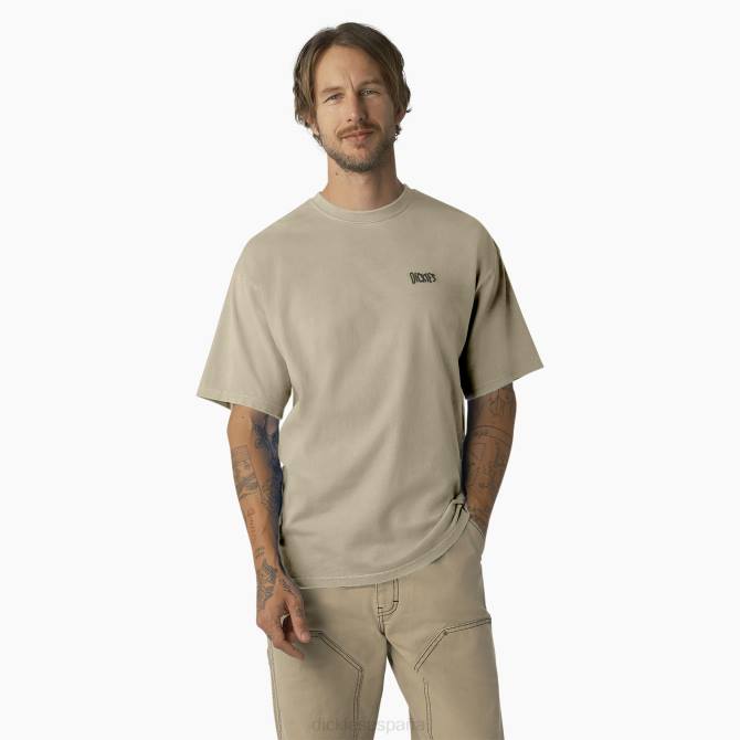 playera de manga corta bandón hombres Dickies lavado de pigmento de arena del desierto (dwm) N8N0790 vestir