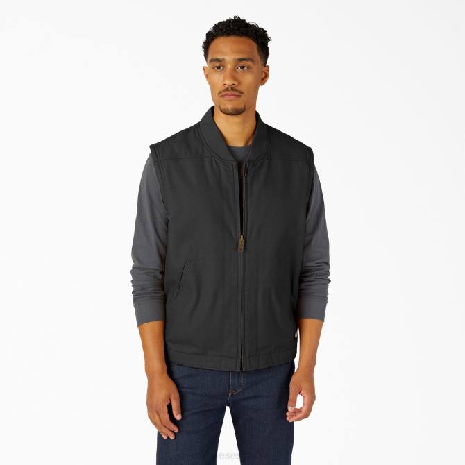 chaleco de pato con forro polar de pelo alto hombres Dickies negro enjuagado (rbk) N8N01063 vestir