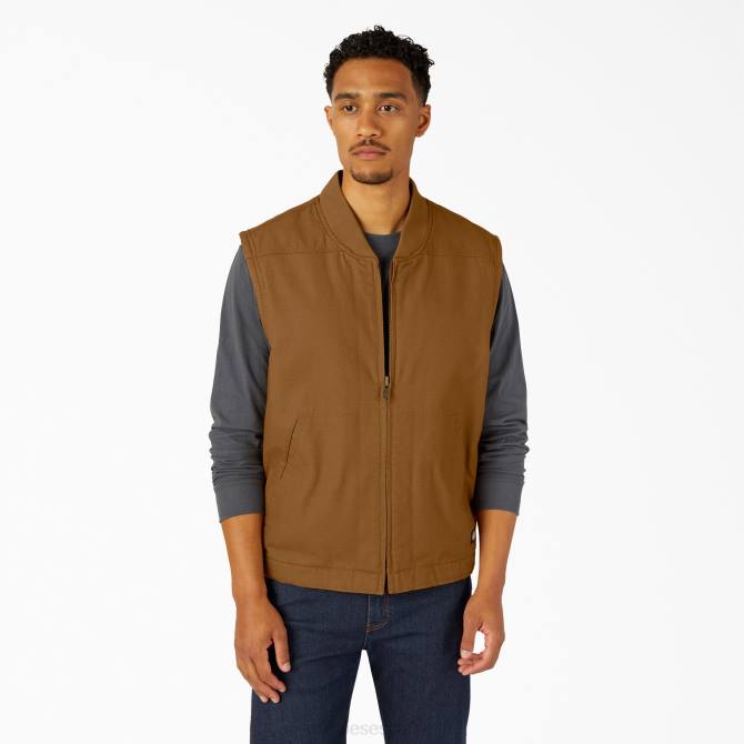 chaleco de pato con forro polar de pelo alto hombres Dickies pato marrón enjuagado (rbd) N8N01062 vestir