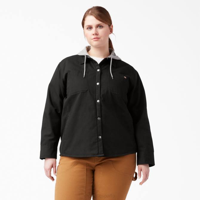 chaqueta camisera con capucha de pato plus mujer Dickies negro (bkx) N8N02369 vestir