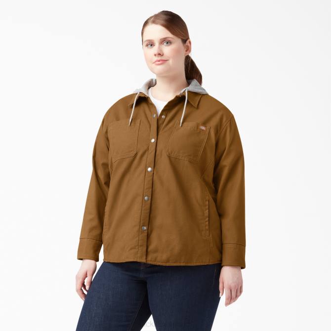chaqueta camisera con capucha de pato plus mujer Dickies pato marrón (bd) N8N02368 vestir