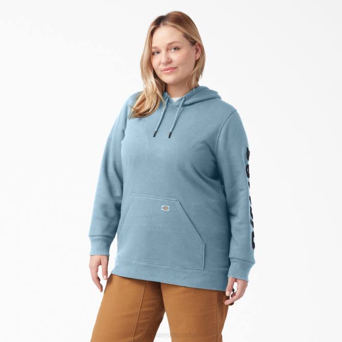 jersey grueso con logo en la manga mujer Dickies azul claro (ue) N8N02343 vestir